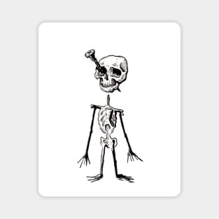 Screwed , Pen and Ink Skeleton humor dark art death Magnet