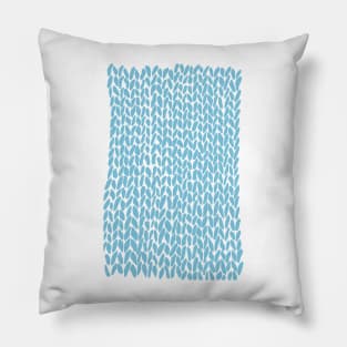 Hand Knit Sky Blue Pillow