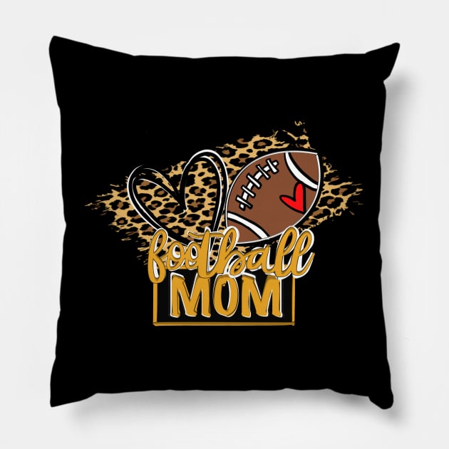 Football Mom Black and Gold Pillow by Sheila’s Studio