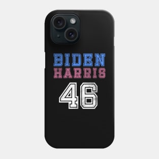 (Back) Biden Harris 46 Retro Vintage Distressed Football Sports Jersey Style Joe And Kamala 2020 Phone Case
