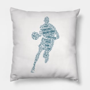 Basketball Sport Silhouette Shape Text Word Cloud Pillow