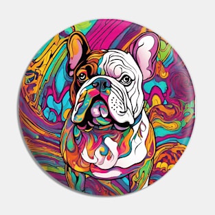 Psychedelic English Bulldog Pin