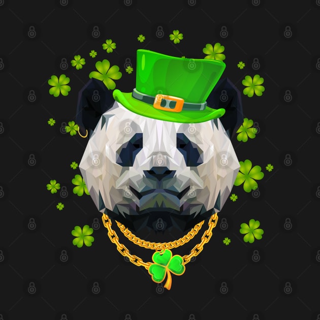 Lucky Panda St. Patrick's Day Golden Shamrock Chain by LemoBoy