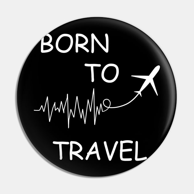 Born to travel adventure ECG Pin by IceShirts