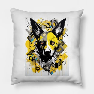 Cartoon African Wild Dog Graffiti #1 Pillow