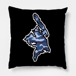 Cortes Island Silhouette in Blue Camouflage - Camo Pattern - Cortes Island Pillow