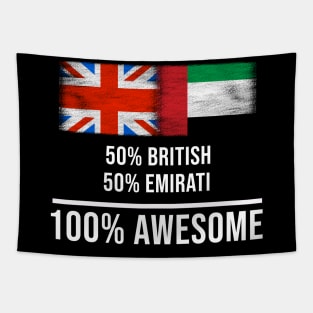 50% British 50% Emirati 100% Awesome - Gift for Emirati Heritage From United Arab Emirates Tapestry