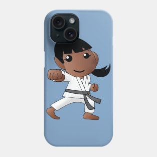 Karate Girl Punch Kawaii Cute Anime Cartoon Character Phone Case