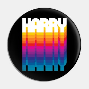 Retro Harry Proud Name Personalized Gift Rainbow Style Pin