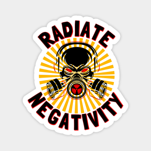 Radiate Negativity - biohazard toxicity face mask Magnet