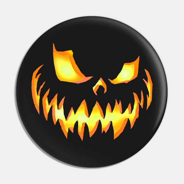 Pumpkin Face Pin by MalSemmensArt