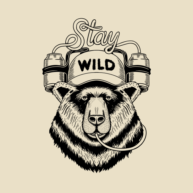 Bear stay wild lines by coffeeman