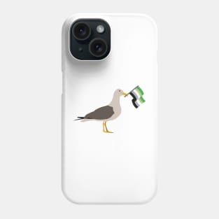 Seagull Holding Aromantic Pride Flag Phone Case