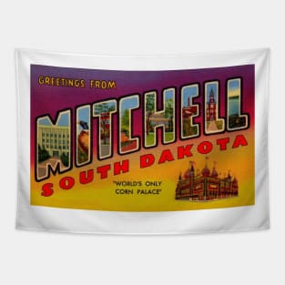 Greetings from Mitchell, South Dakota - Vintage Large Letter Postcard Tapestry