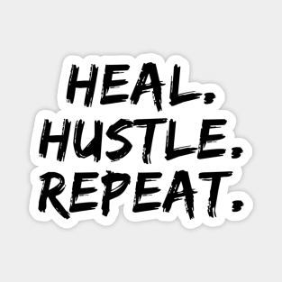 Heal Hustle Repeat Black Magnet