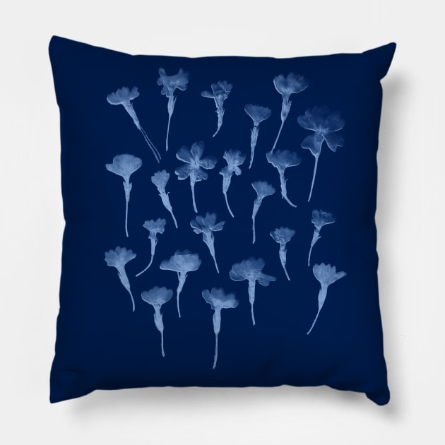 Cyanotype Primrose Pillow by zeljkica
