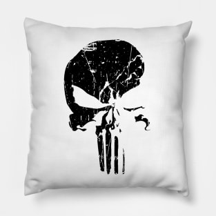 Revenge - Black Skull Paint Ink Splat Pillow