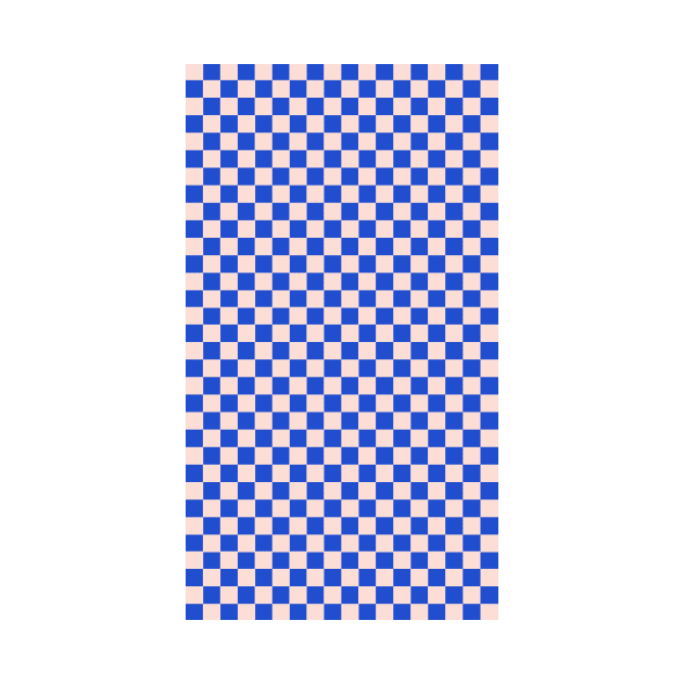 retro pink and blue checkered gingham pattern by mckhowdesign