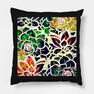 Retro Petal Punch - Digitally Illustrated Abstract Flower Pattern for Home Decor, Clothing Fabric, Curtains, Bedding, Pillows, Upholstery, Phone Cases and Stationary Pillow