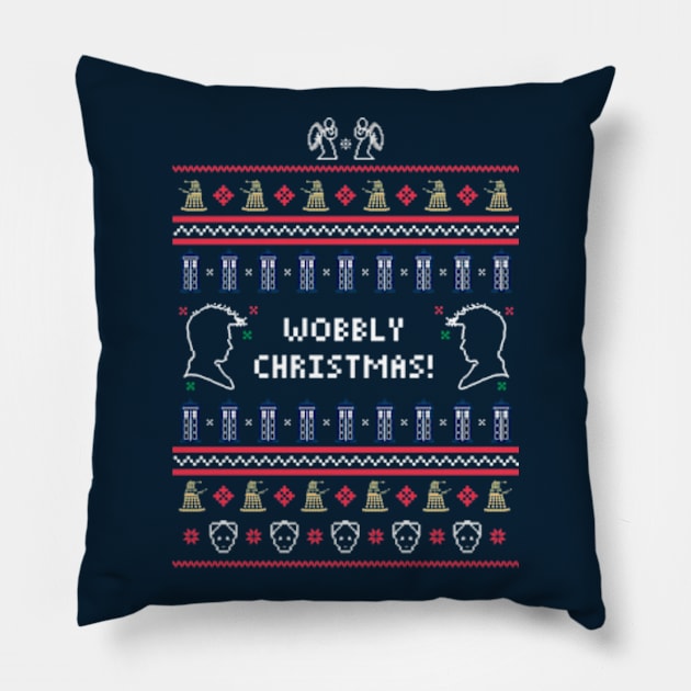 Have a Wobbly Christmas! Pillow by Plan8