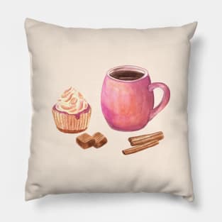 Cupcake and coffee Pillow