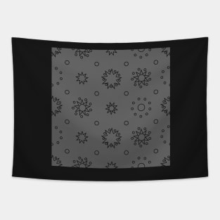 Suns and Dots Black Lines on Grey Repeat 5748 Tapestry