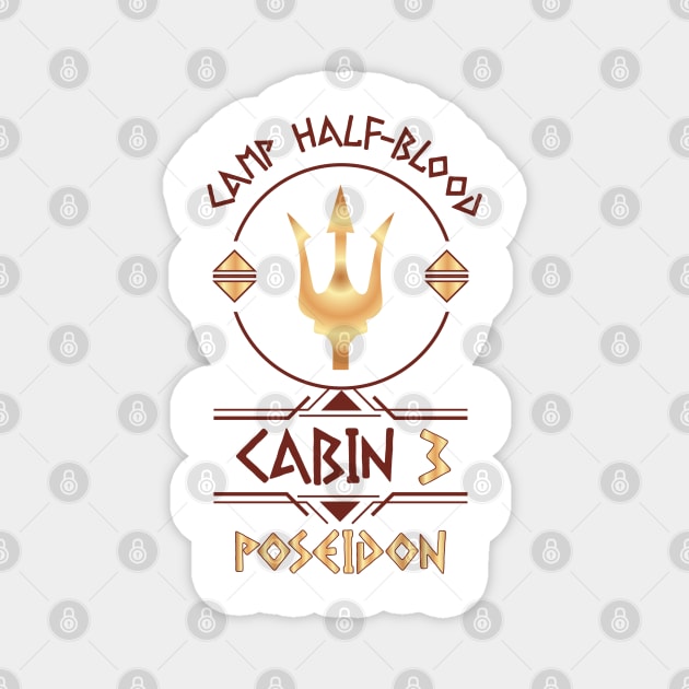 Cabin #3 in Camp Half Blood, Child of Poseidon – Percy Jackson inspired design Magnet by NxtArt