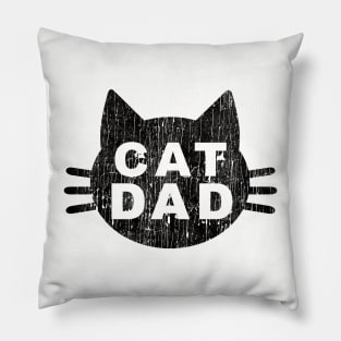 Cat Dad Silhouette \\ Vintage Art Pillow