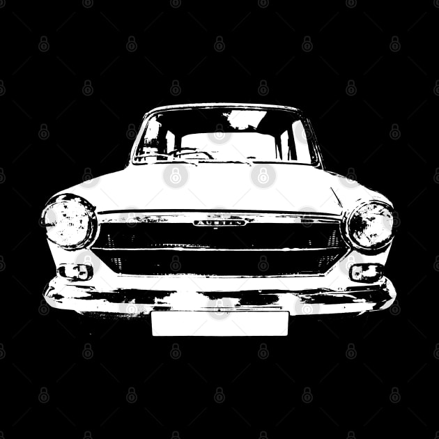 Austin 1100 1960s classic car monoblock white by soitwouldseem