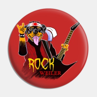 ROCK WEILER FUNNY DOG GUITAR Pin