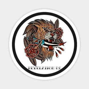 Lion Bible Verse Tattoo Flash Magnet