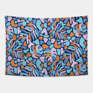 Matisse Navy Tropical Leaves Tapestry