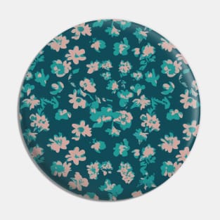 Floral Pattern 90' lofi: Tranquil Blossom Trails Magnet Pin