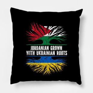 Jordanian Grown with Ukrainian Roots Flag Pillow