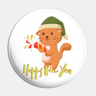 Cute Kitty HAPPY NEW YEAR! Pin