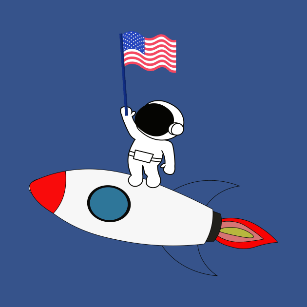 usa flag on rocket by saber fahid 