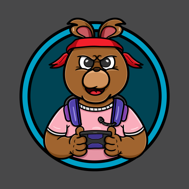 Bear Gaming Cartoon Mascot by tedykurniawan12