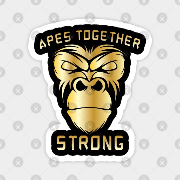 Apes Together Strong Gme Amc Ape Gorilla To the moon Magnet by JayD World