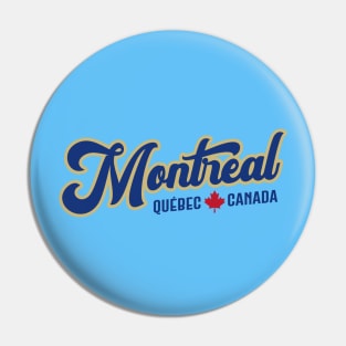 Montréal Québec Canada Classic Athletic Script Blue Pin