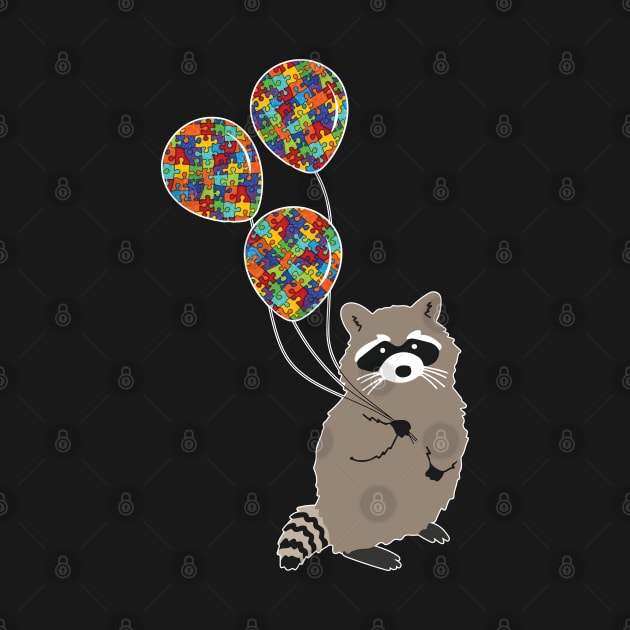 Autism Awareness Raccoon by Madelyn_Frere