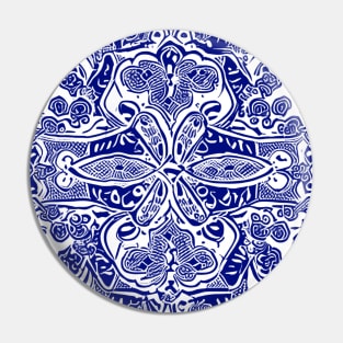 Paisley Print - Lapis Blue Aesthetic Pin