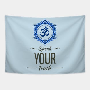 Speak Your Truth Yoga Om Mandala Tapestry