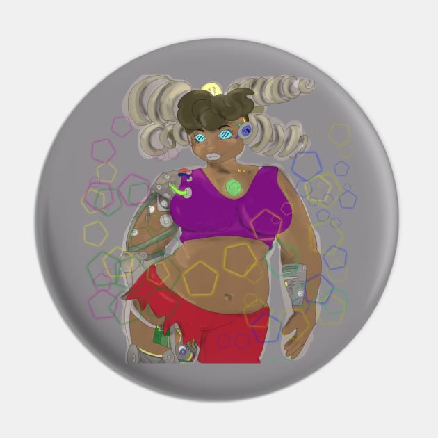 Cyborg Girl Pin by SketchMaster