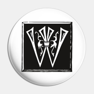 Letter W in black and white Pin