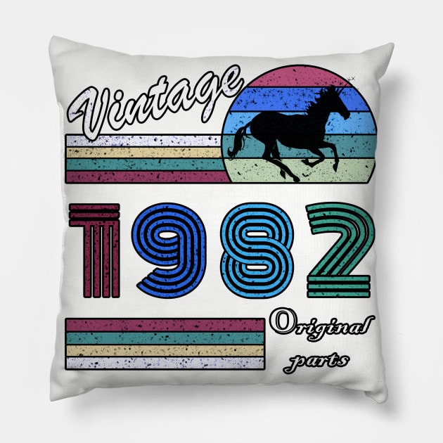 38 Years Old - Made in 1982 - 38th Birthday Men Women Pillow by Nicolas5red1