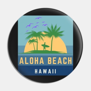 Aloha Beach Hawaii Sunset Pin