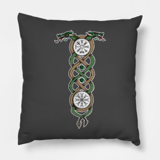 Dragons Celtic Knotwork Viking Talisman Gift Leather Band Pillow