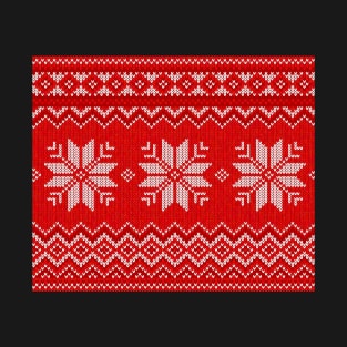 Christmas Knitted  pattern T-Shirt