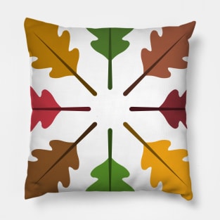 Radial Oak Leaves (Autumn Colours) Pillow