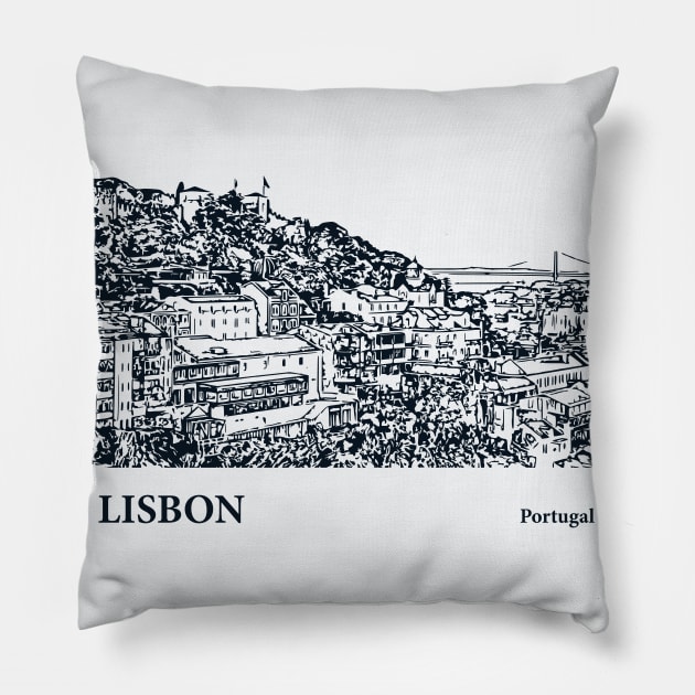 Lisbon - Portugal Pillow by Lakeric